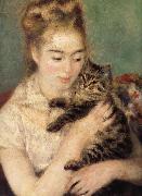 Pierre-Auguste Renoir Woman with a Cat USA oil painting artist